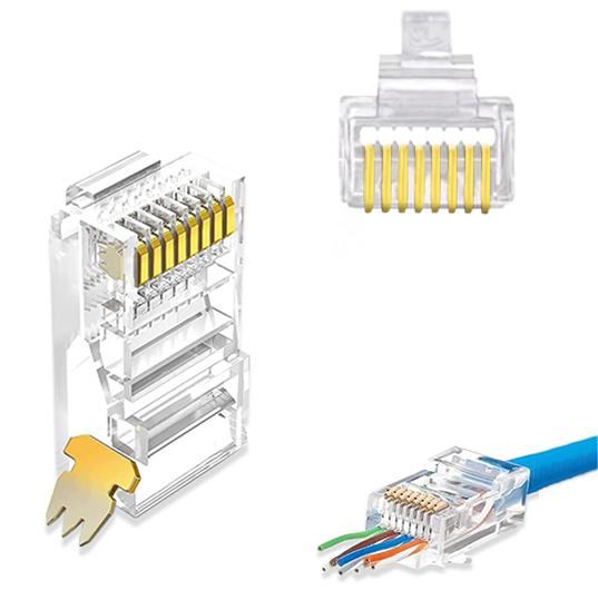 CAT5E UTP 8P8C RJ45 PLUG MODULAR PUSS MELALUI Jenis