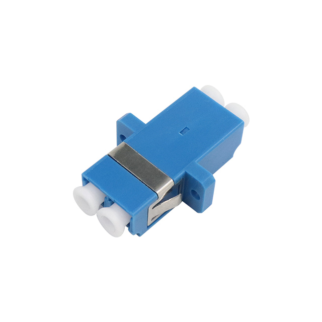 LC UPC Mode Single Duplex Fiber Optic Adapter dengan Flange