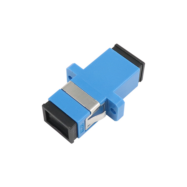 SC UPC Single Mode Simplex Fiber Optic Adapter dengan Flange