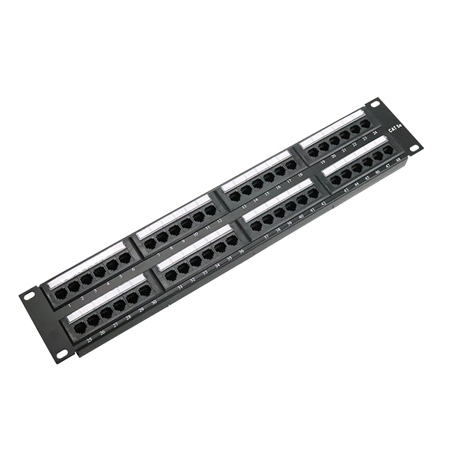 19''2u 48 Port Cat5e UTP Punch Down Patch Panel dengan Pengurus Kabel
