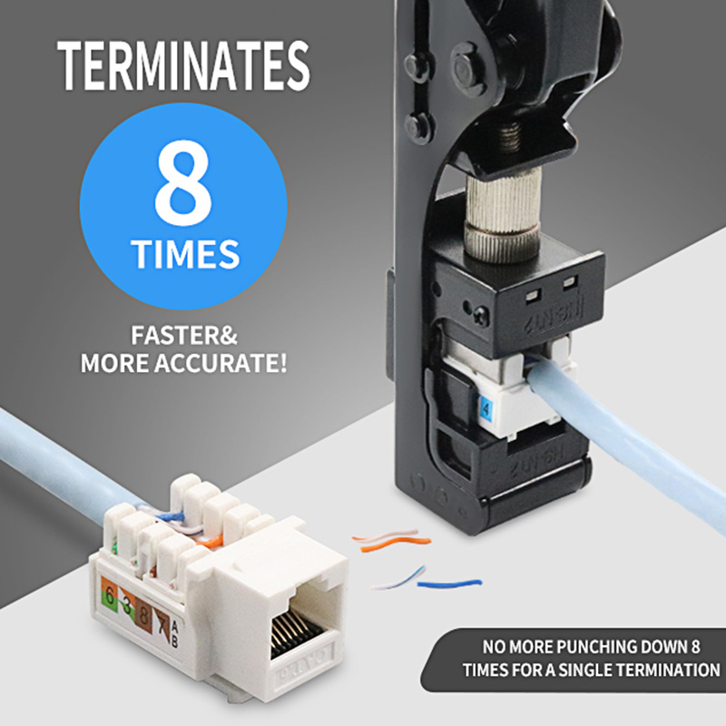 RJ45 Keystone Jack menumbuk alat penamatan kelajuan untuk 90 darjah PX-T-FN